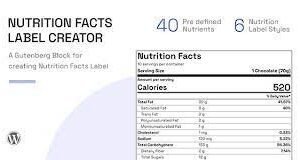 Nutrition Facts Label Creator (Gutenberg Block)